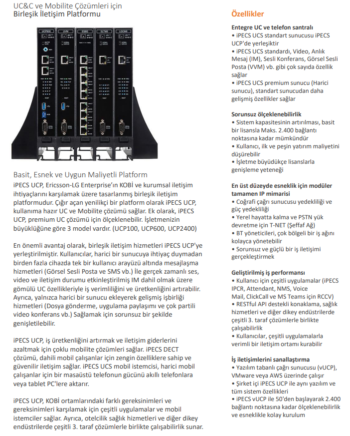 Ericsson LG iPECS UCP100 İşlemci